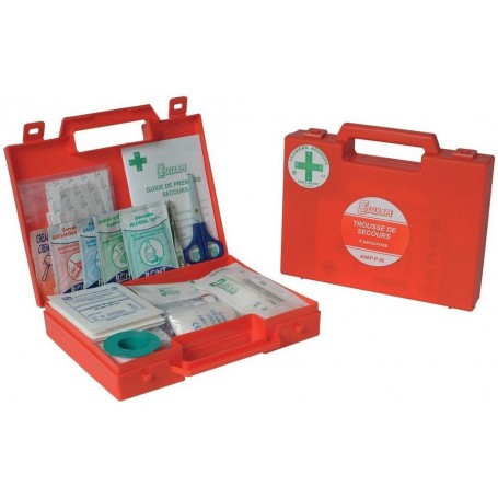 Trousse de secours valisette rouge pour 4 personnes