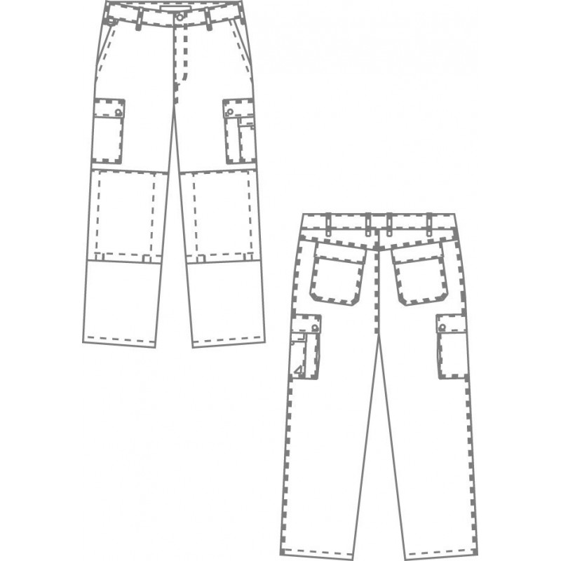 Pantalon de travail en coton et polyester avec poches genoux