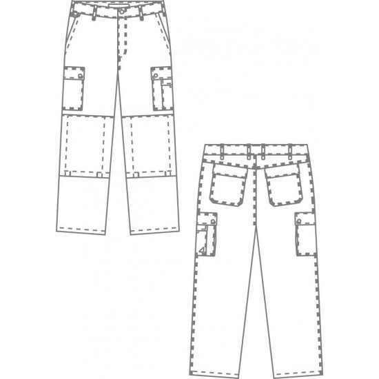 Pantalon de travail en coton et polyester avec poches genoux