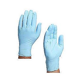 Gants jetables nitrile poudres longueur 24cm.