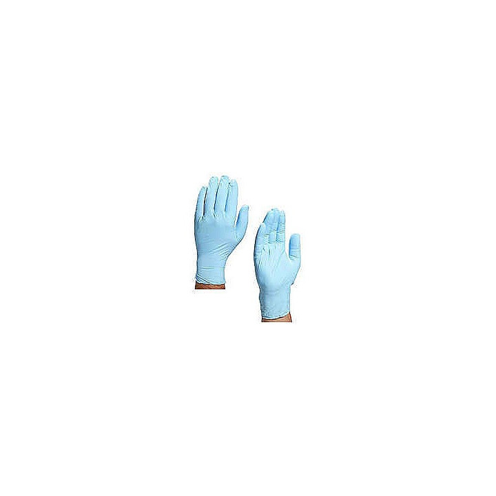 Gants nitrile poudrés jetables 24 cm usage professionnel