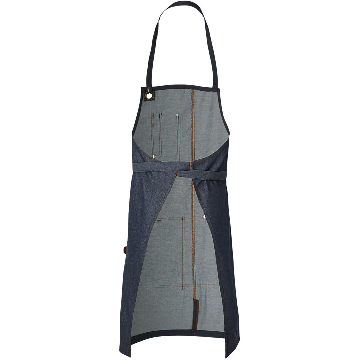 Tablier denim sangle cuir AUTHENTIQUE MOLINEL cuisine