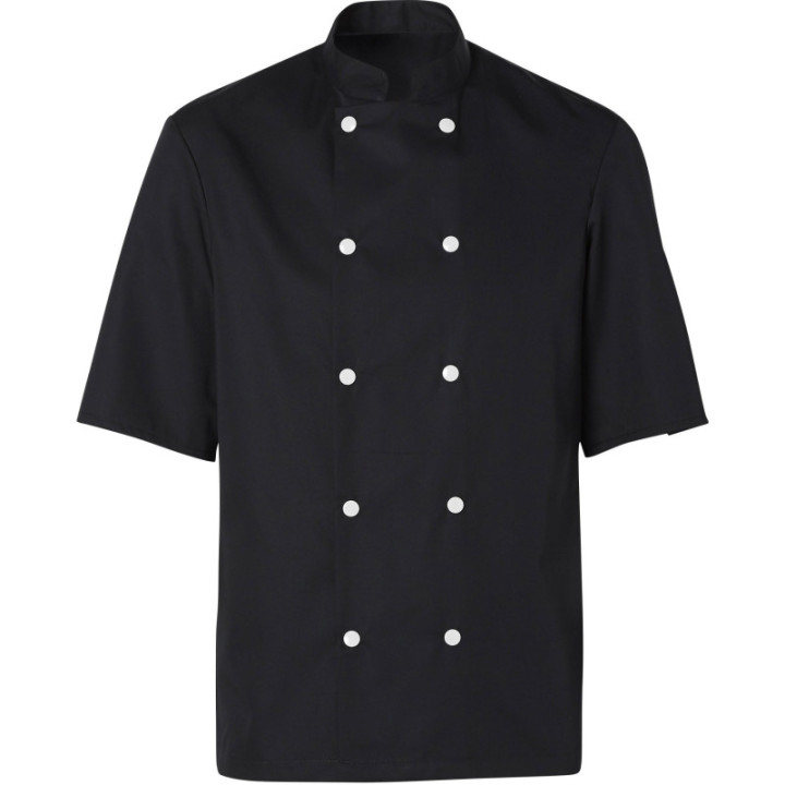 Veste cuisinier noire manches courtes Molinel professionnelle