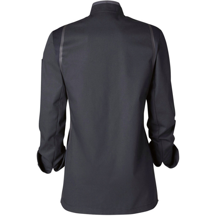 Veste de cuisine femme BLACKSTITCH noire MOLINEL pro