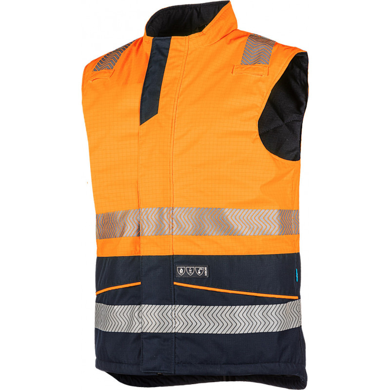 Gilet sans-manches haute visibilité ignifugé et antistatique