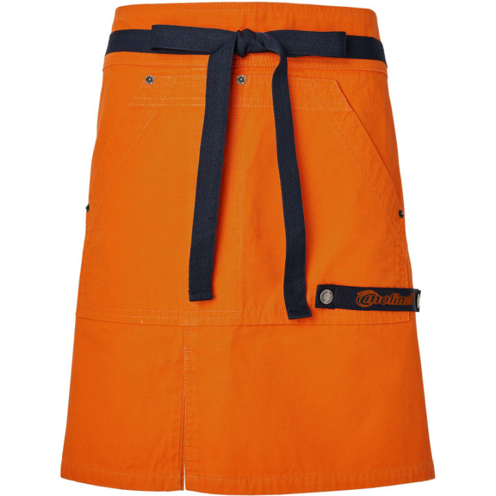 Tablier court CHILL orange pro cuisine avec poches kangourou