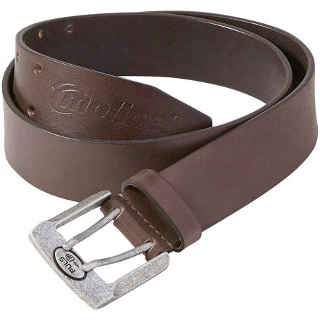 Ceinture en cuir de buffle marron Molinel