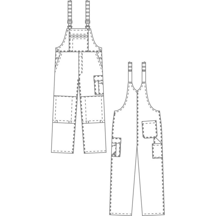 Cotte à bretelles coton BP avec poches genouillères