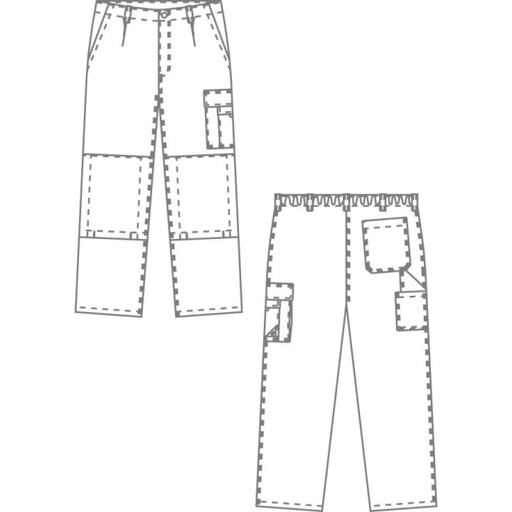 Pantalon de travail coton avec poches genoux pour chantier