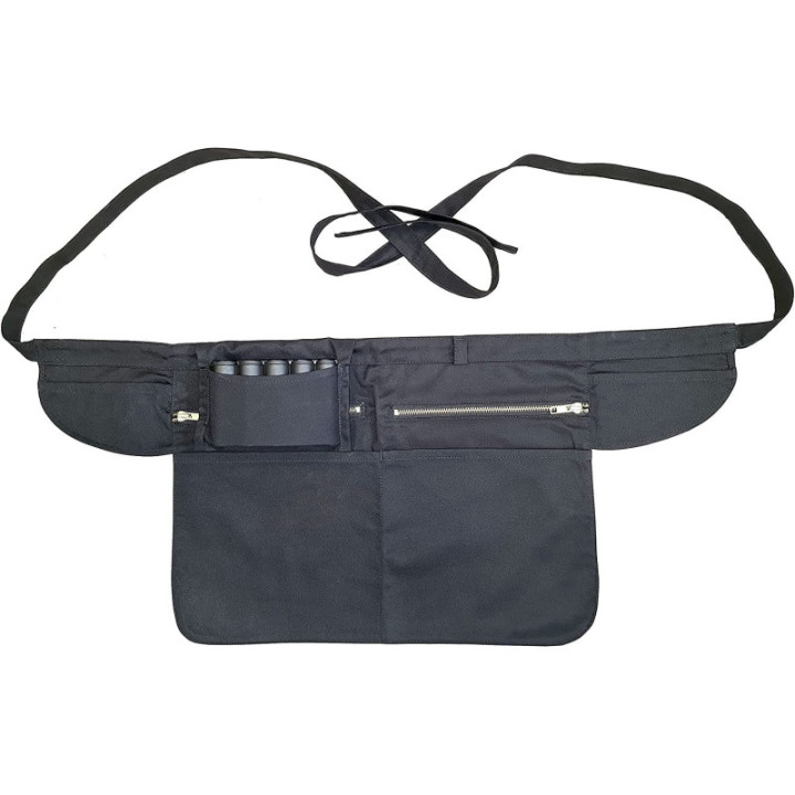 Tablier serveur monnayeur extractible 2 poches zippées noir