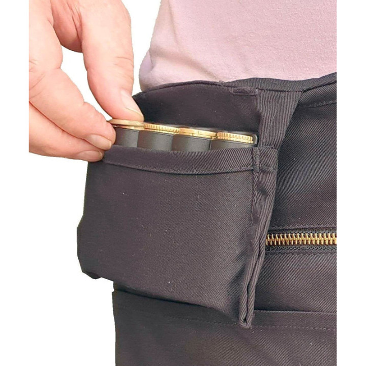 Tablier serveur monnayeur extractible 2 poches zippées noir