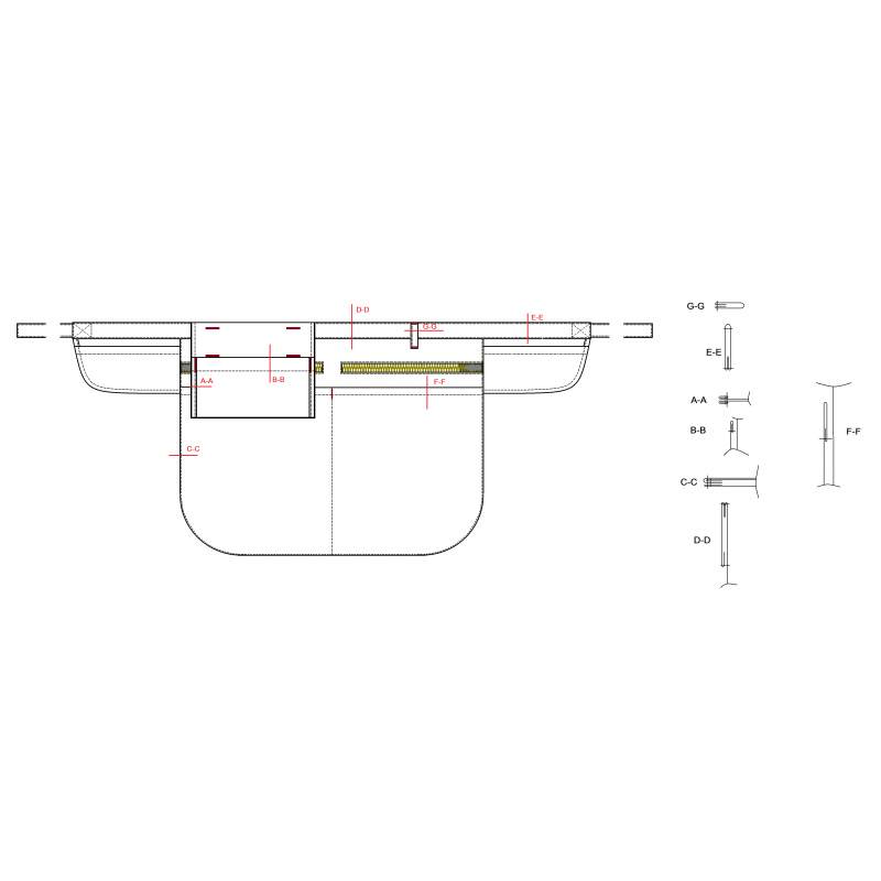 Tablier de serveur 2 poches zippées CLAIRE-FONCET