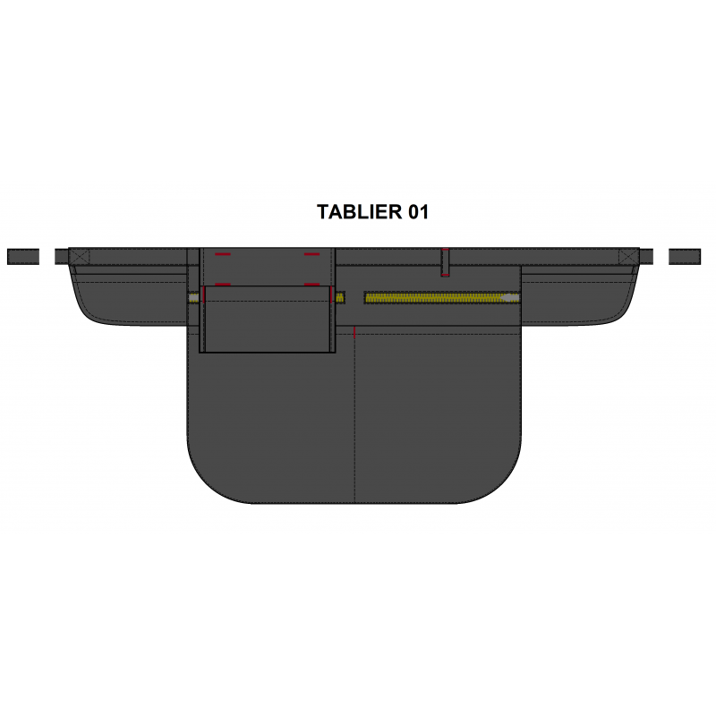 Tablier de serveur 2 poches zippées CLAIRE-FONCET