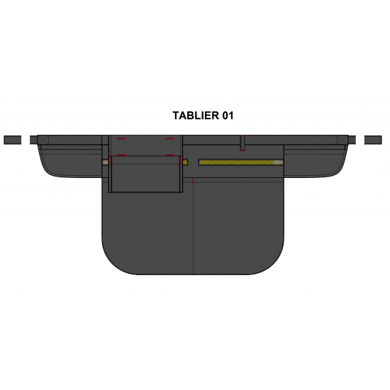 Tablier de serveur 2 poches zippées CLAIRE-FONCET