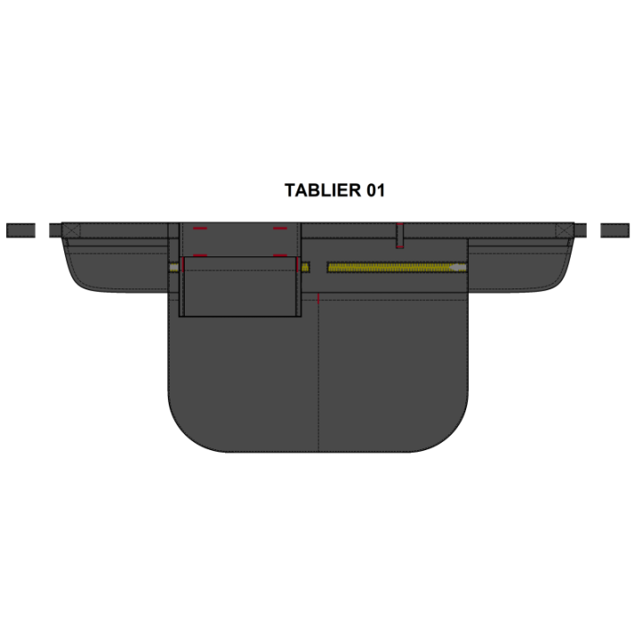Tablier de serveur 2 poches zippées CLAIRE-FONCET
