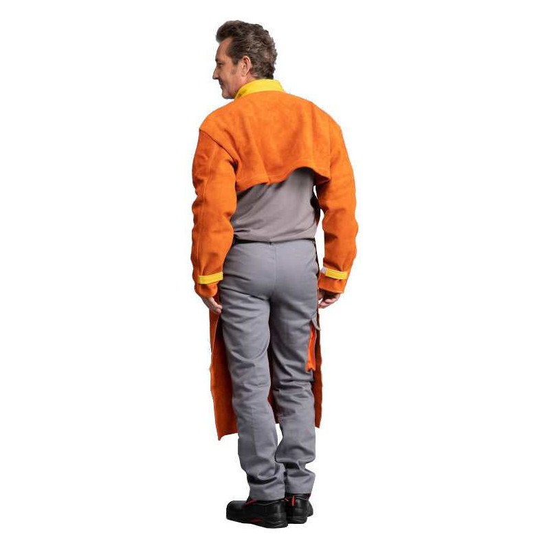 Tablier + Boléro soudeur meuleur cuir croûte Résistant Haute Température