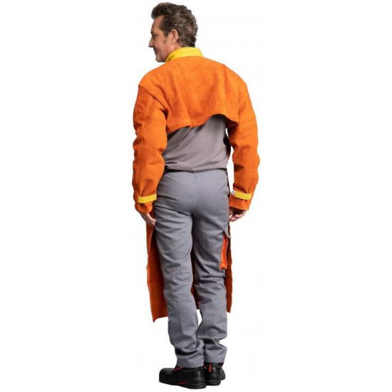 Tablier + Boléro soudeur meuleur cuir croûte Résistant Haute Température