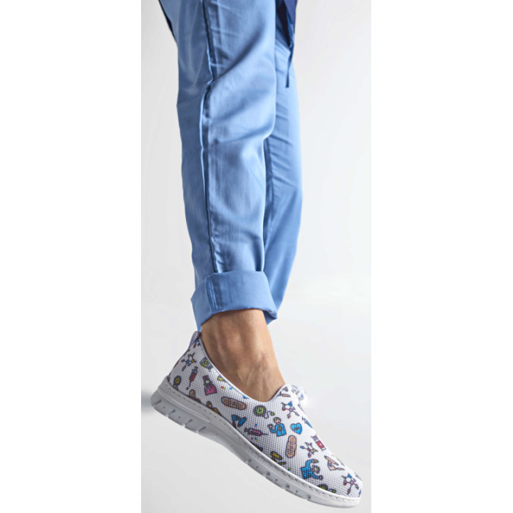 Mocassin médical infirmier léger respirant DIAN blanc