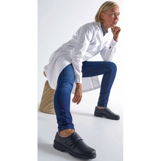 Chaussure de travail en cuir avec fermeture velcro