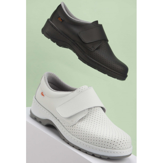 Chaussure de travail en cuir avec fermeture velcro