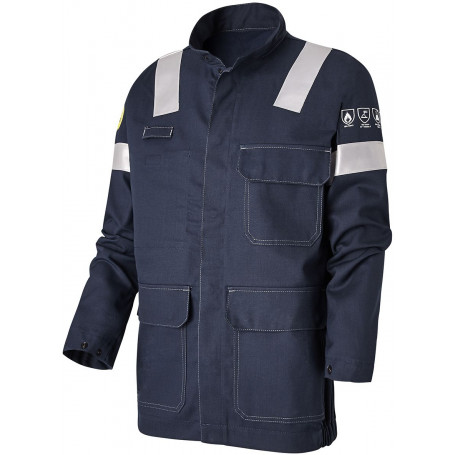 Veste-Blouson de travail multirisques bandes rétro zone ATEX