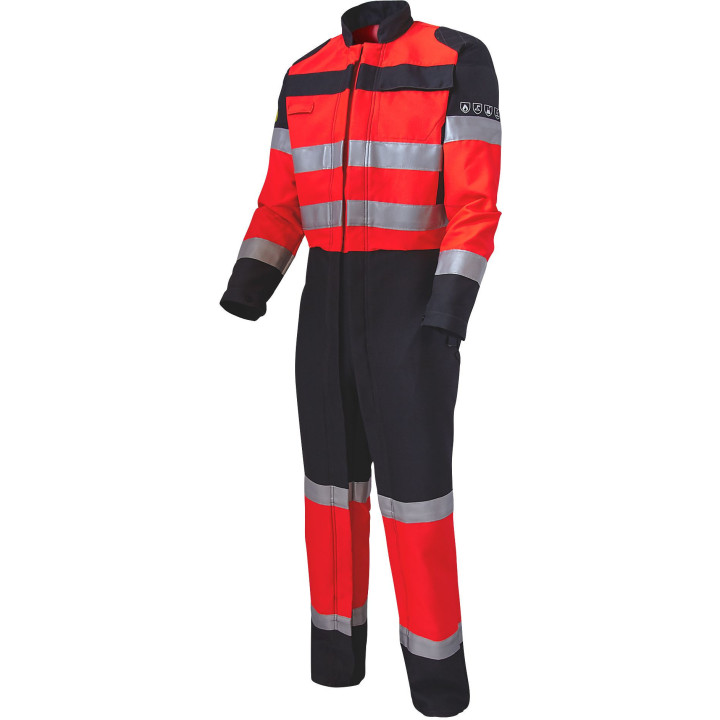 Combinaison de travail multirisques ATEX haute visibilité