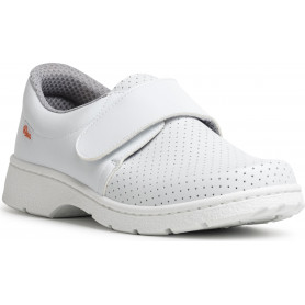 Chaussure médicale blanche lavable à 40° fermeture rapide par velcro (2)
