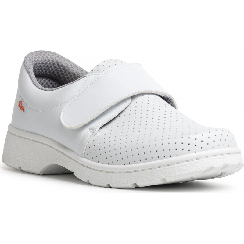 Chaussure médicale blanche lavable à 40° fermeture rapide par velcro