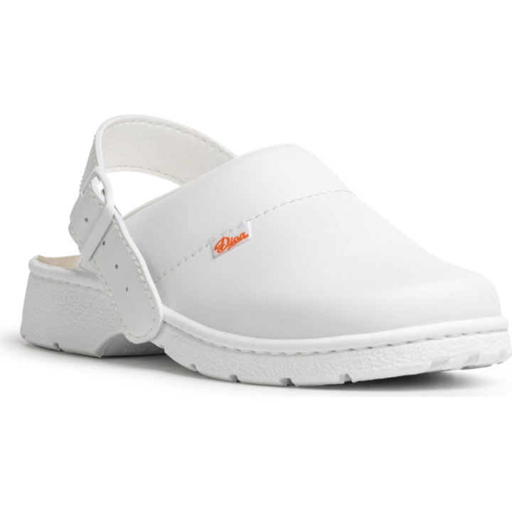 Sabot en cuir blanc DIAN antidérapant pour milieu médical