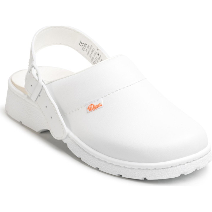 Sabot en cuir blanc DIAN antidérapant pour milieu médical