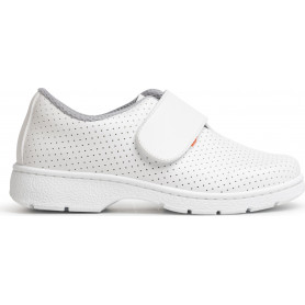 Chaussures blanches micro-perforées à fermeture rapide par velcro (2)