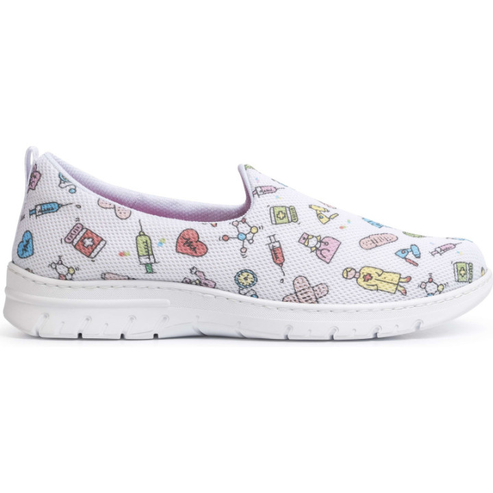 Mocassin médical infirmier léger respirant DIAN blanc