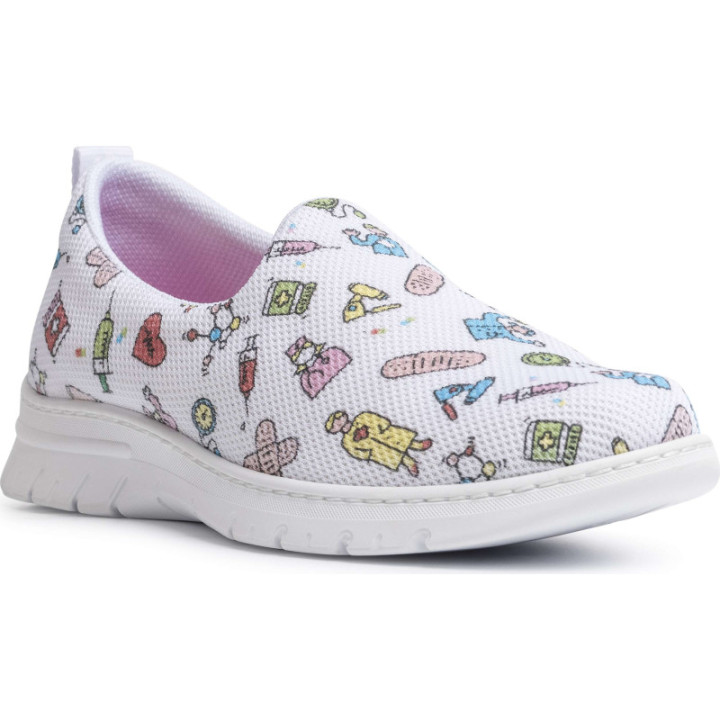 Mocassin médical infirmier léger respirant DIAN blanc