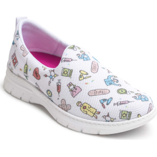 Mocassin médical infirmier léger respirant DIAN blanc