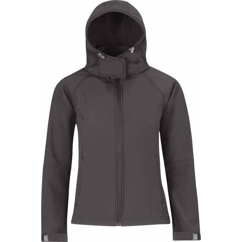 Veste capuche femme softshell b&c