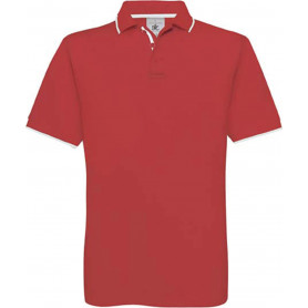 Polo homme manches courtes avec lisere safran sport b&c