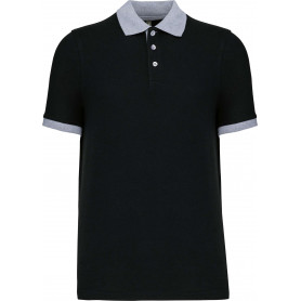 Polo piqué bicolore homme