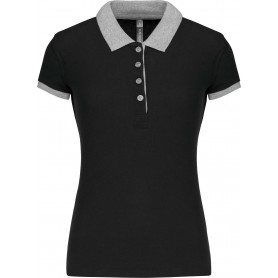 Polo piqué bicolore femme