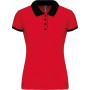 Polo piqué bicolore femme