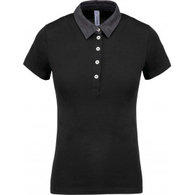 Polo jersey bicolore femme