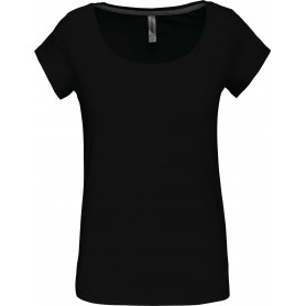 T-shirt col bateau manches courtes femme