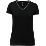 T-shirt maille piquée col V femme