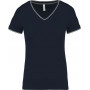 T-shirt maille piquée col V femme