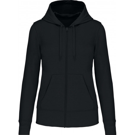 Sweat-shirt zippé à capuche pour femme avec tissu écoresponsable