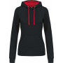 Sweat-shirt capuche contrastée femme