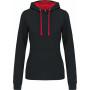 Sweat-shirt capuche contrastée femme