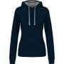 Sweat-shirt capuche contrastée femme