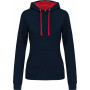 Sweat-shirt capuche contrastée femme