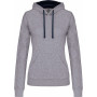 Sweat-shirt capuche contrastée femme