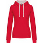 Sweat-shirt capuche contrastée femme